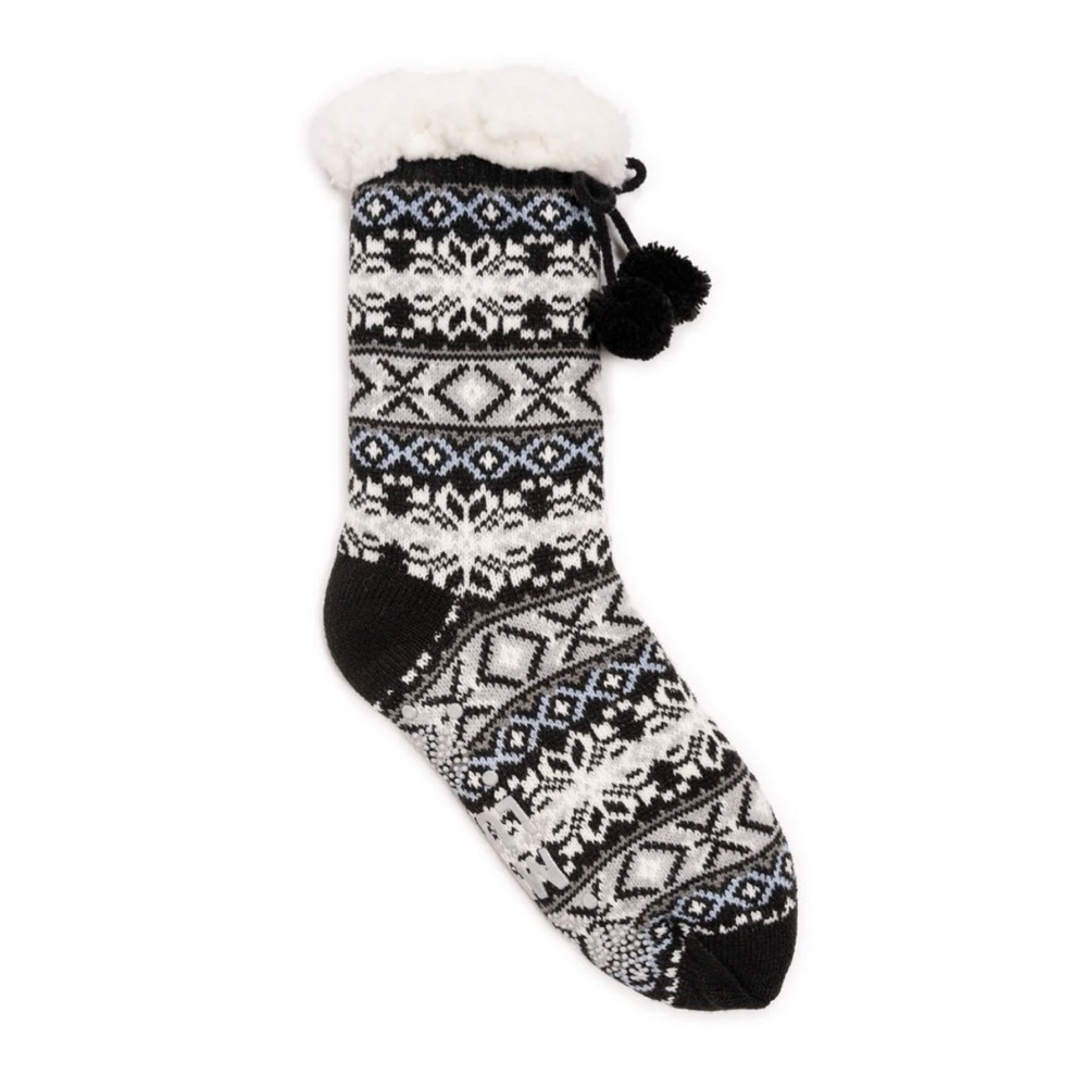 Muk Luks Black and White Patterned Socks